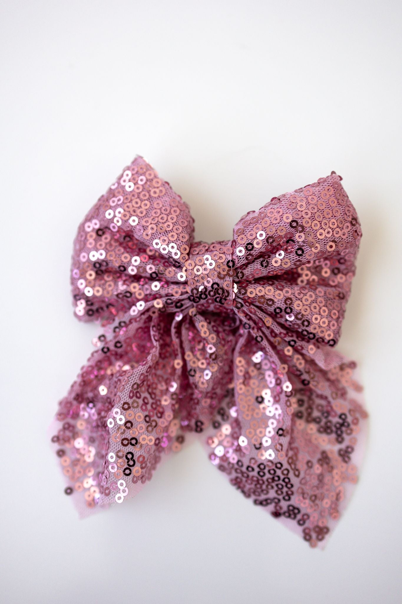 Pink Sequin Hair Bow