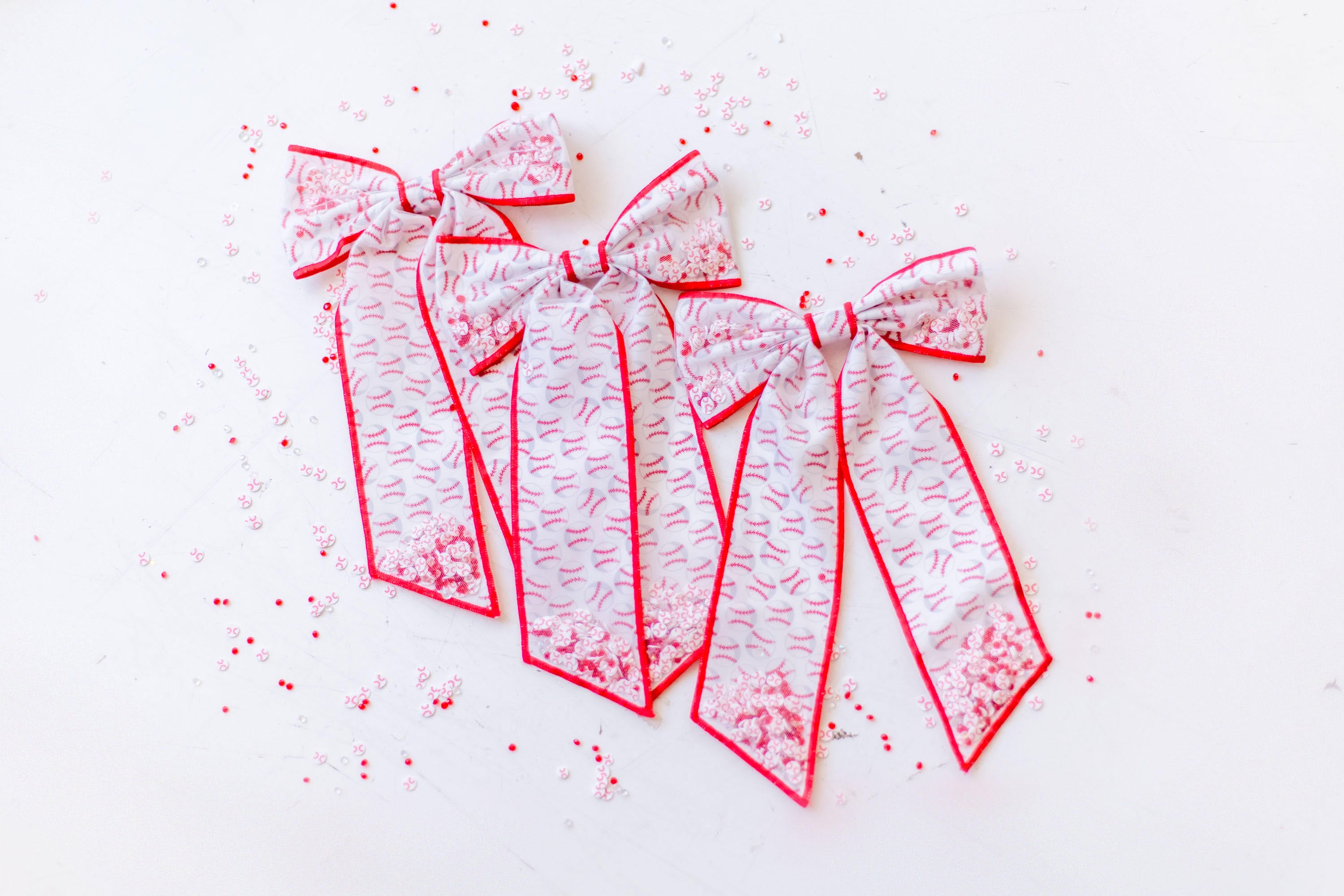 Mesh Shaker Hair Bow - Home Run