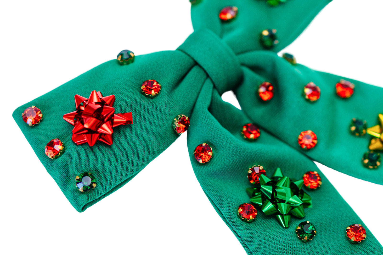 Beaded Hair Bow - Yuletide Shine