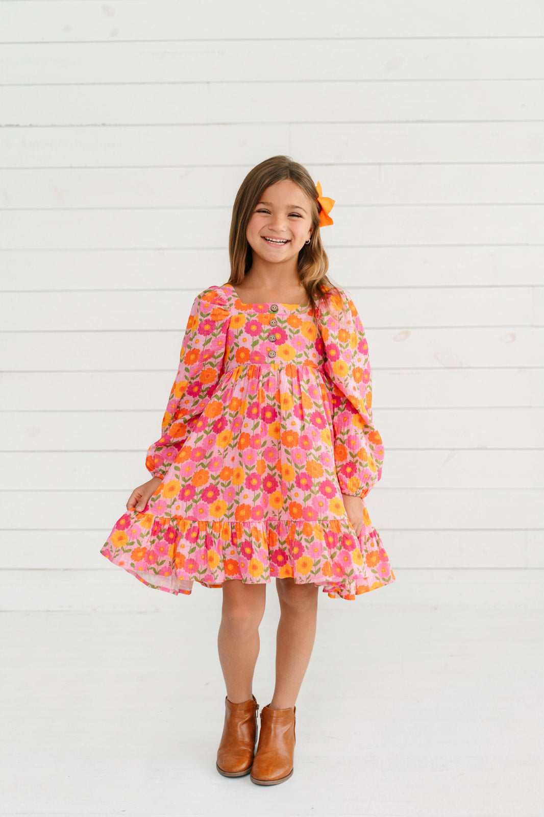Puff Sleeve Dress - Spiced Meadow (Pre-Order)