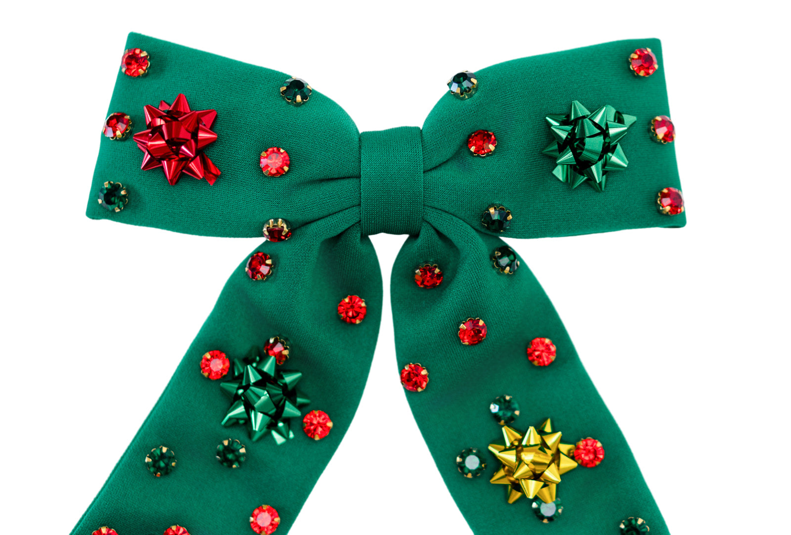 Beaded Hair Bow - Yuletide Shine