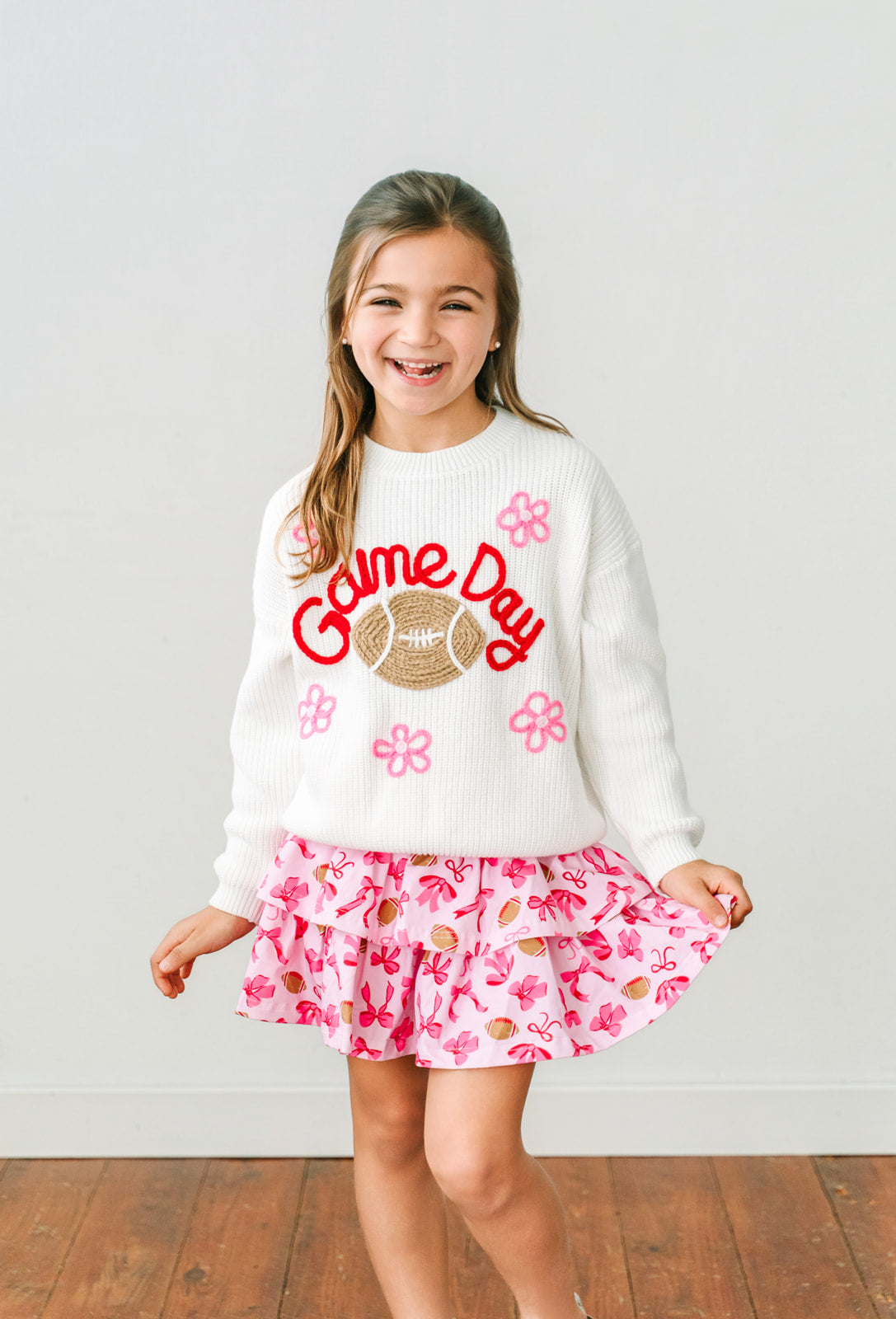 Embroidered Knit Sweater - Game Day Cutie