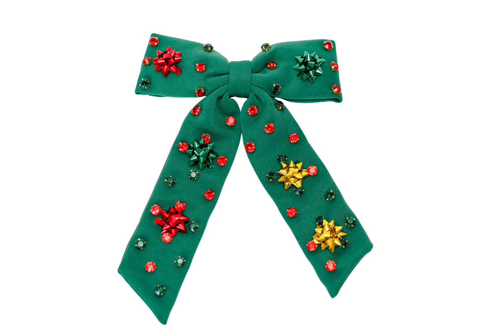 Beaded Hair Bow - Yuletide Shine