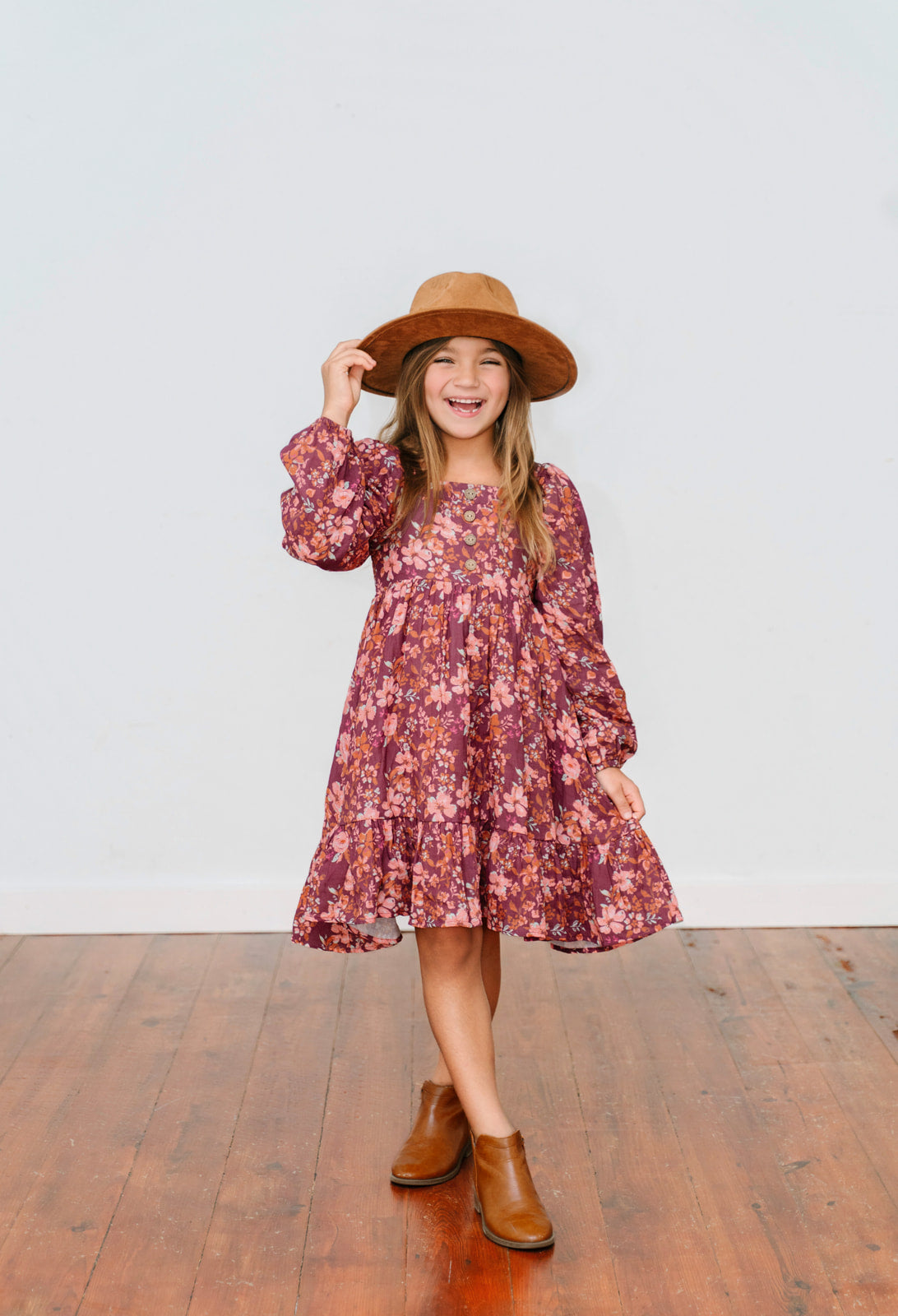 Puff Sleeve Gauze Dress - Floral Sonata