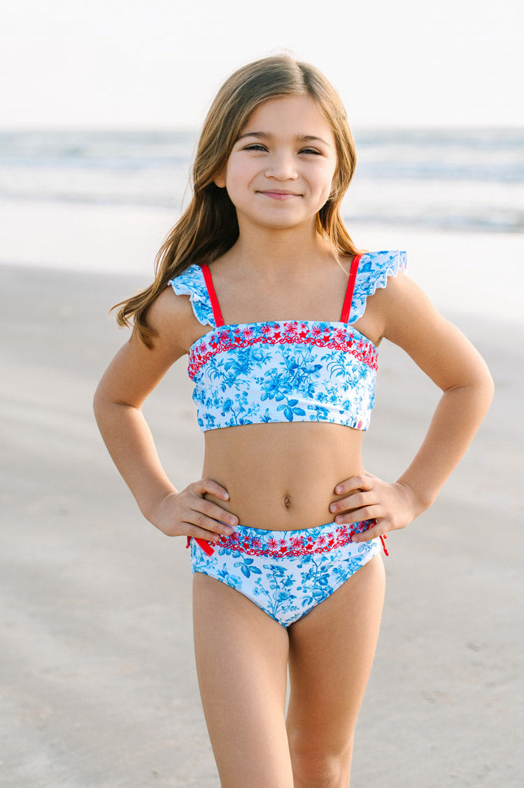 Hazel Embroidered Swimsuit - Liberty Lane Toile