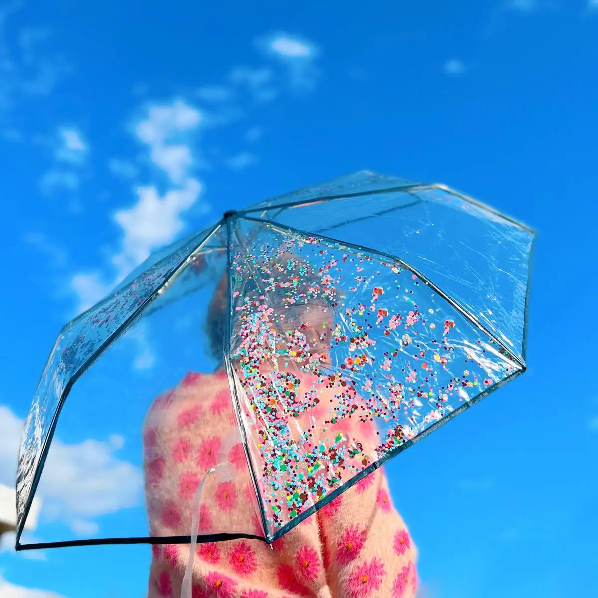Packed Party - Raining Confetti Umbrella - Navy