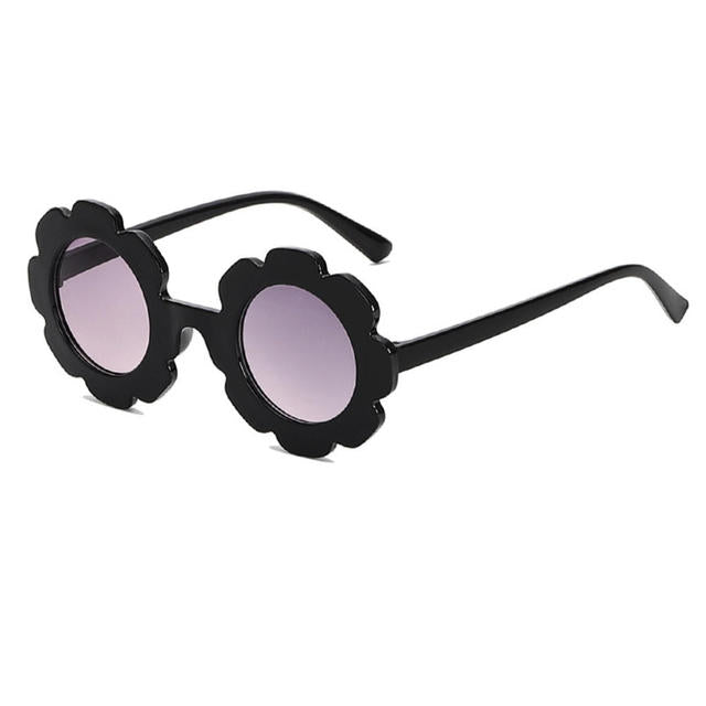 Round Sunburst Sunglasses - Black