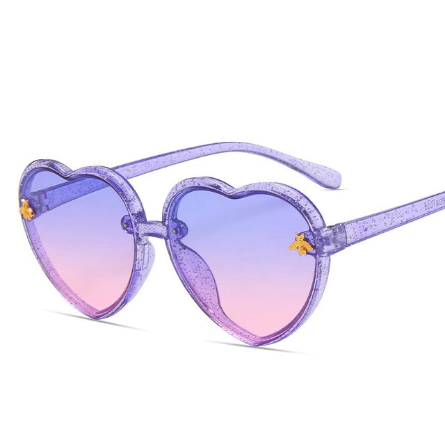 Heart Sunglasses - Purple Glitter