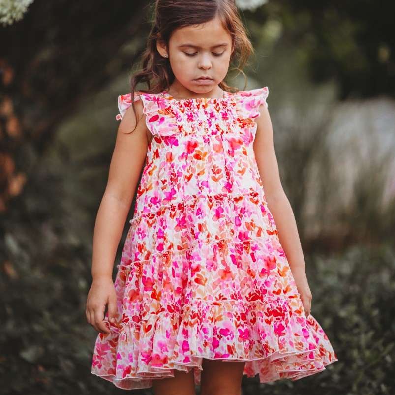 Brielle Shimmer Dress - Pink Grapefruit