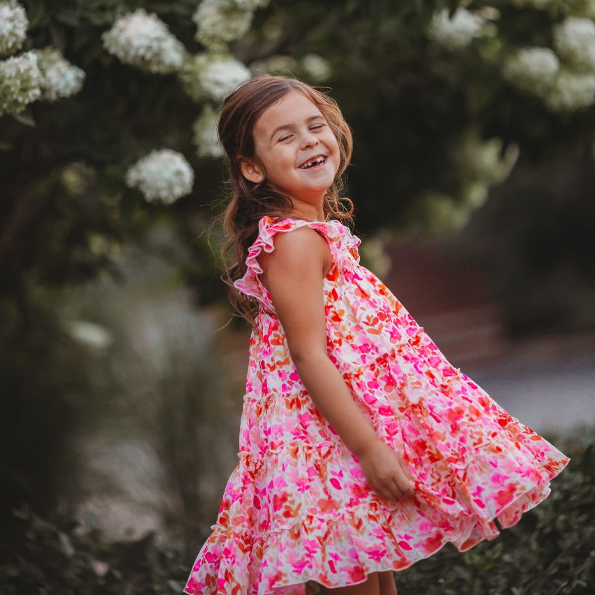 Brielle Shimmer Dress - Pink Grapefruit