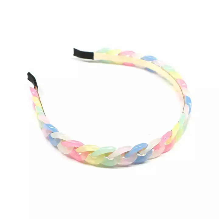 Glam Chain Headband - Clear Rainbow