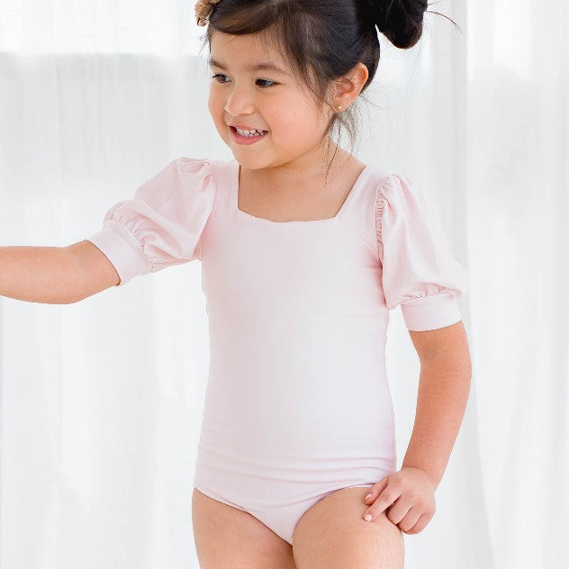 Puff Sleeve Leotard - Pink Bliss