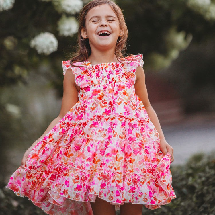 Brielle Shimmer Dress - Pink Grapefruit