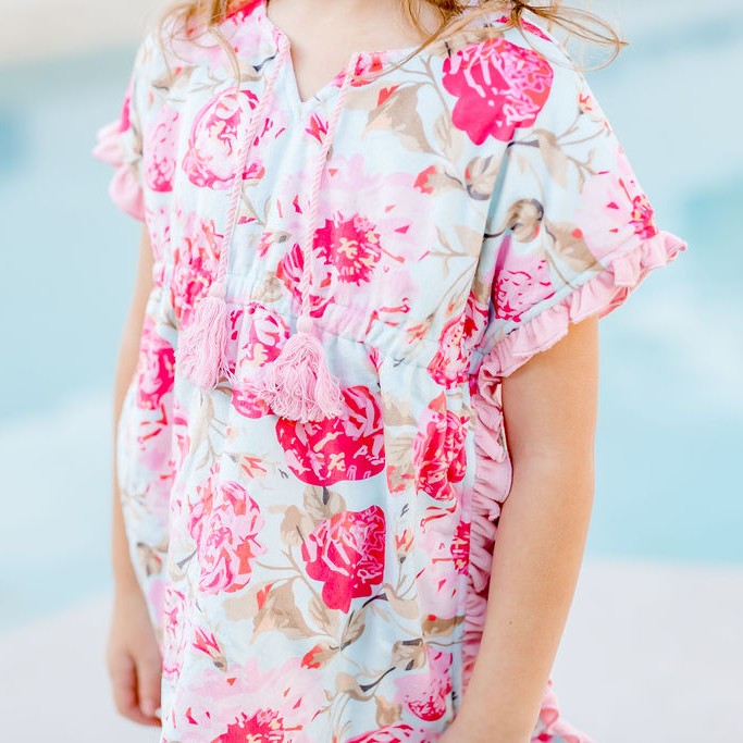 Ruffle Swim Cover - Poppy Petals