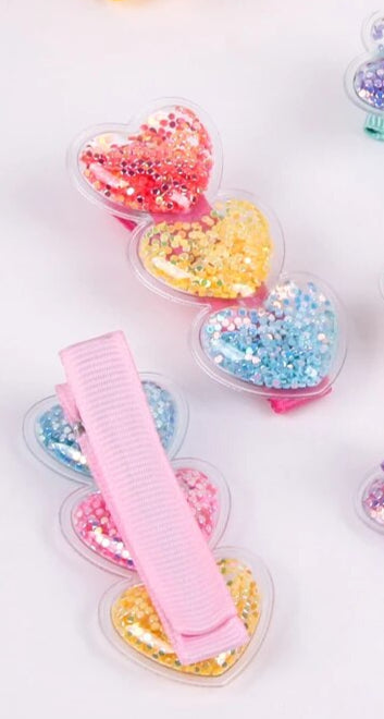 Shaker Hair Clip Set - Pastel Heart
