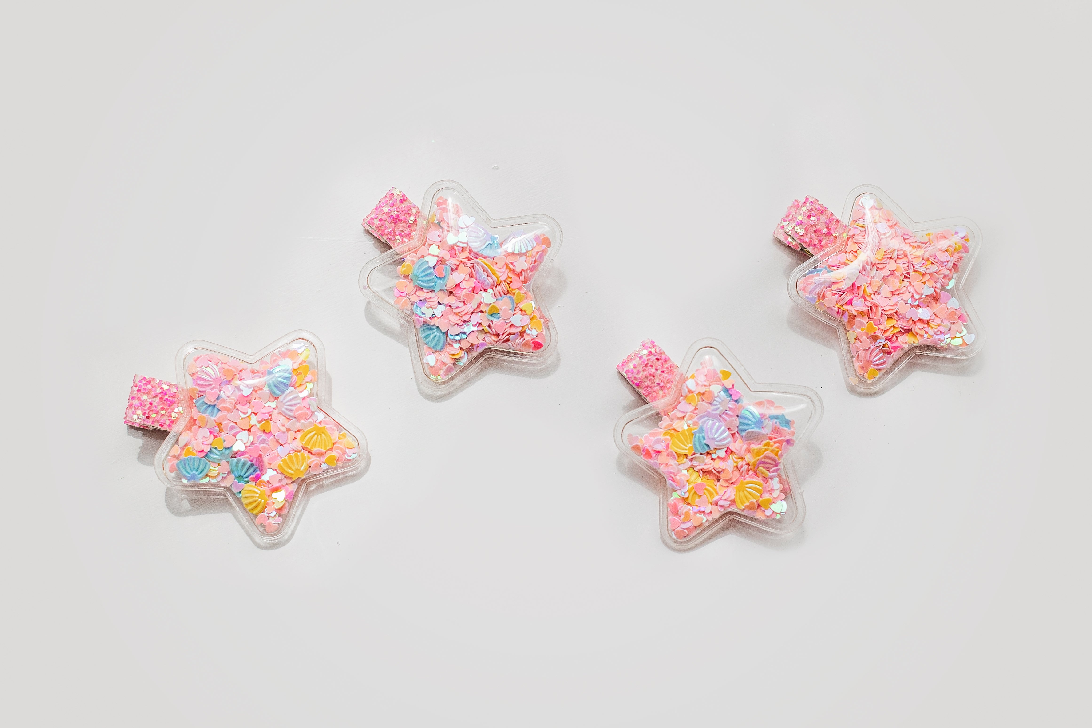 Shaker Hair Clip Set - Pink Star