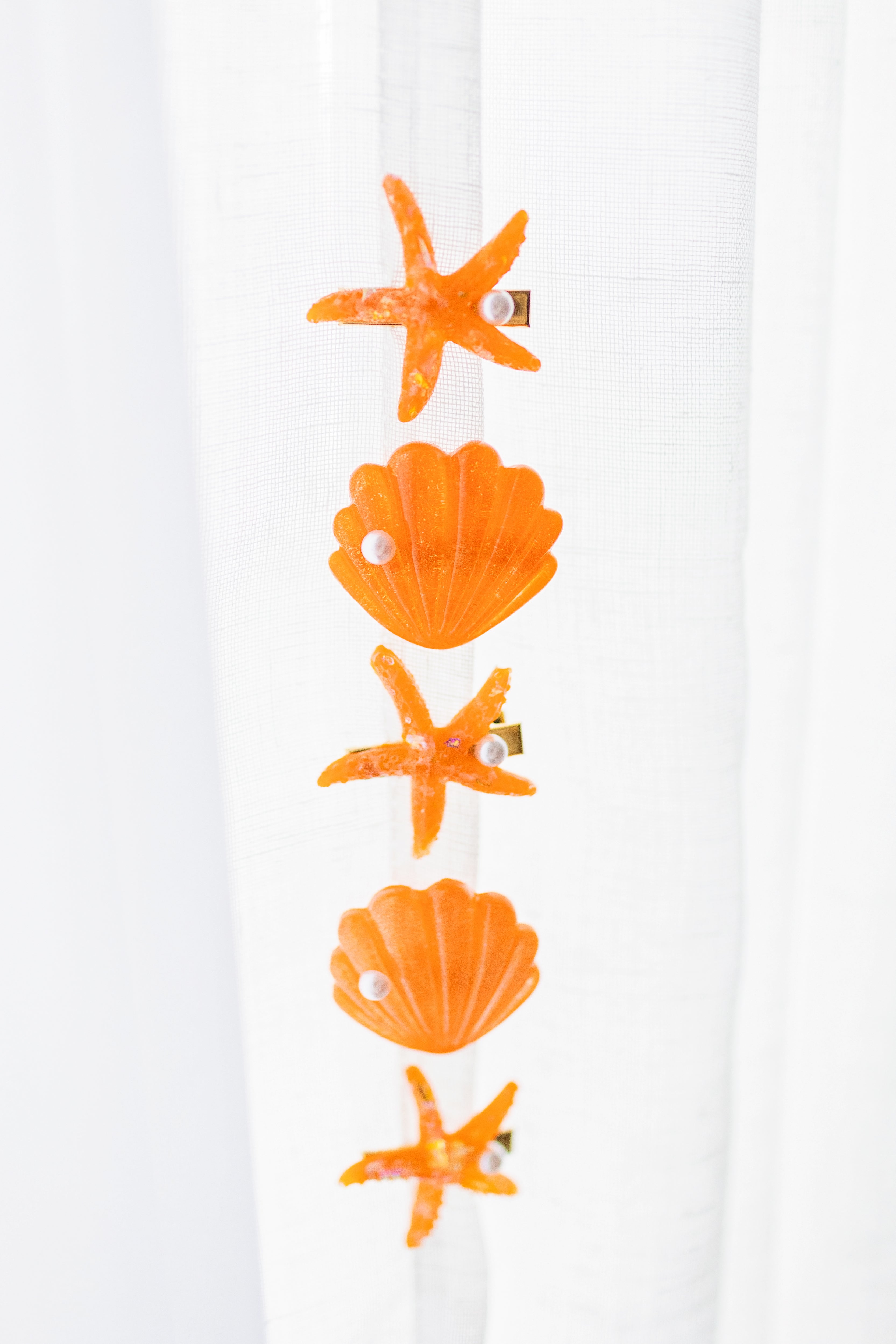 Hair Clip Set - Under the Sea - Orange