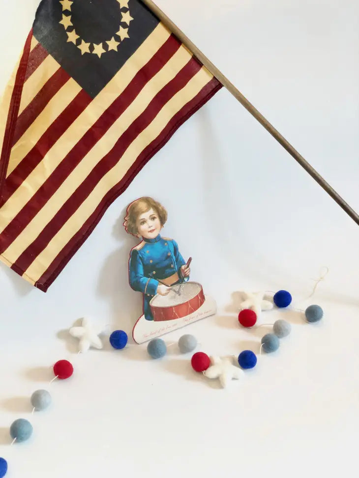 Wool Felt Ball Garland - Patriotic