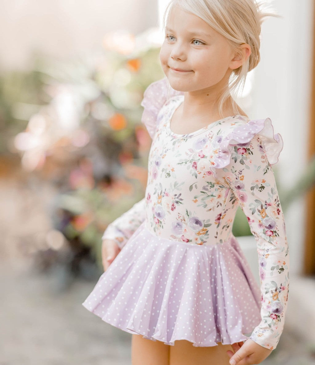long sleeve leotard dress Farrah Leotard