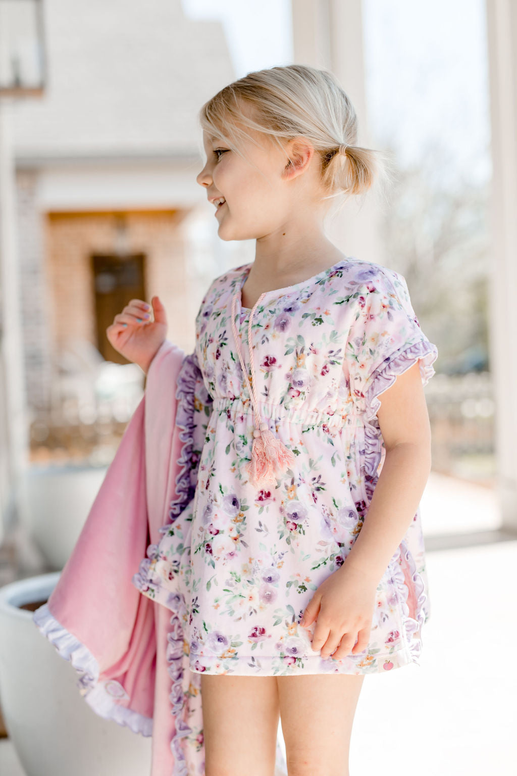 Ruffle Swim Cover - Violet Breeze