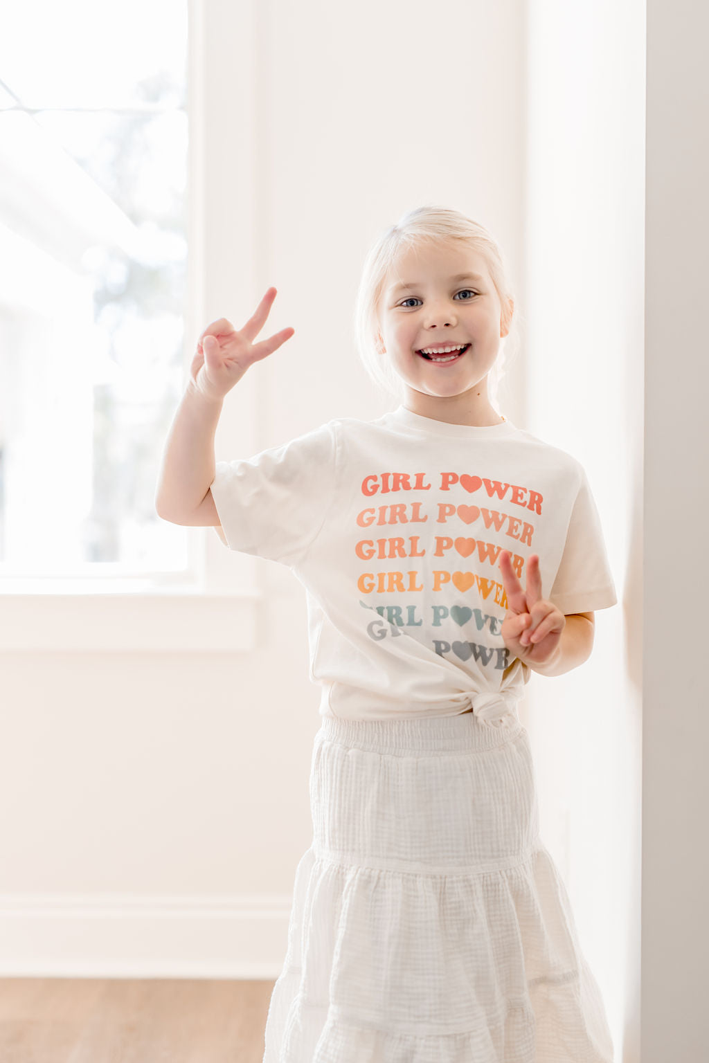 Girl Power Rainbow Tee - Vintage Style