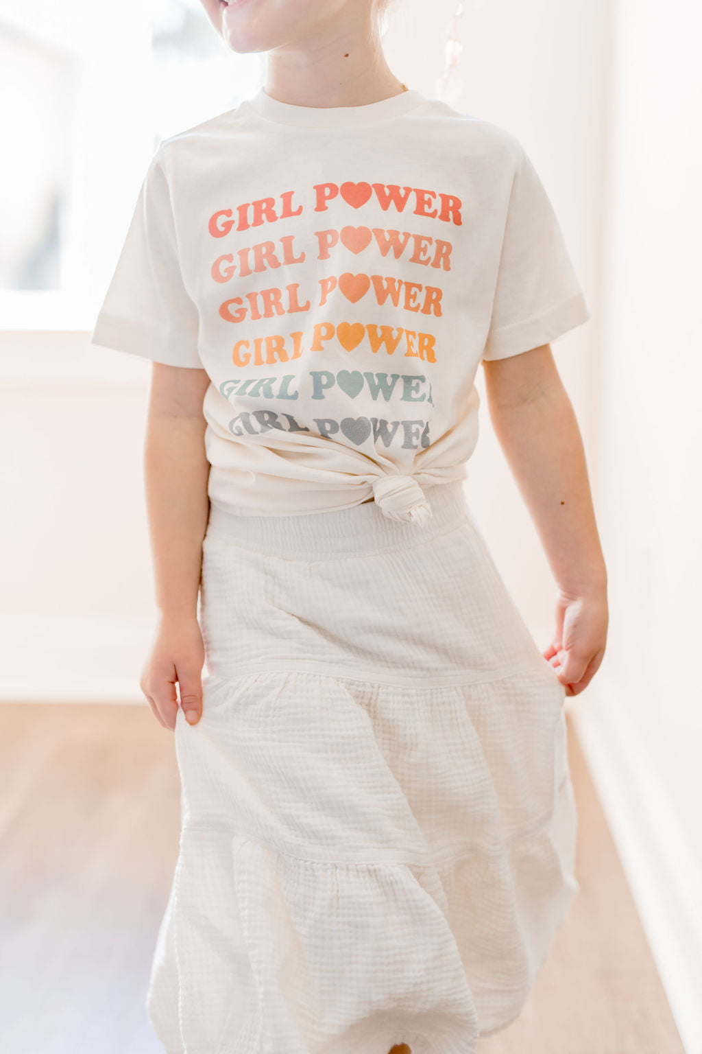 Girl Power Rainbow Tee - Vintage Style