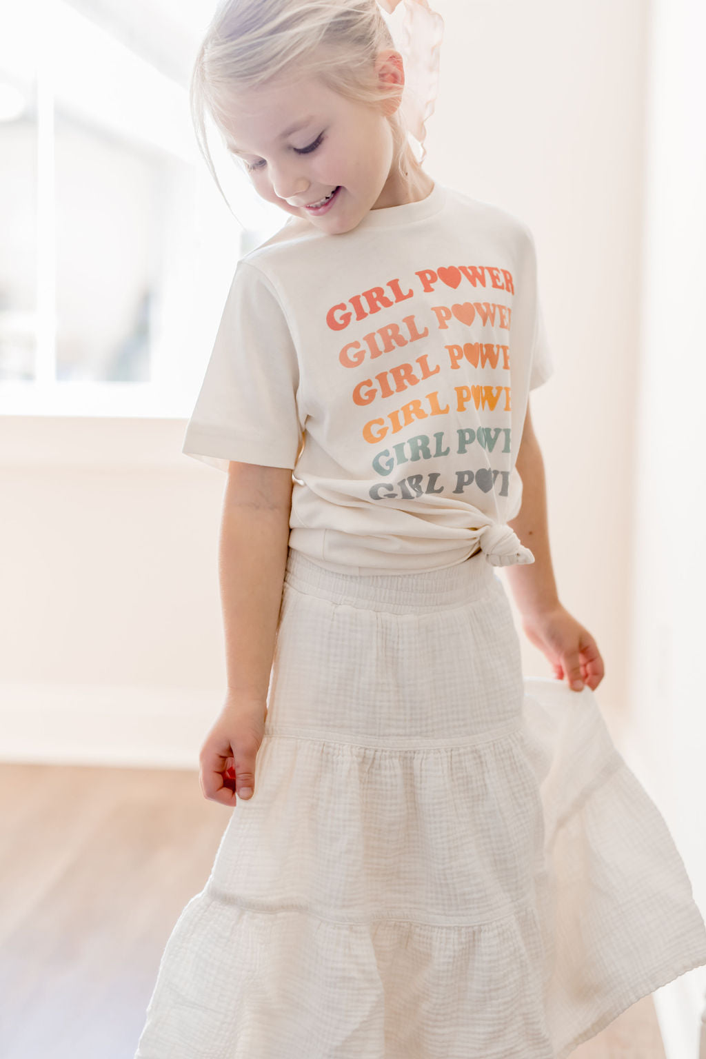 Girl Power Rainbow Tee - Vintage Style