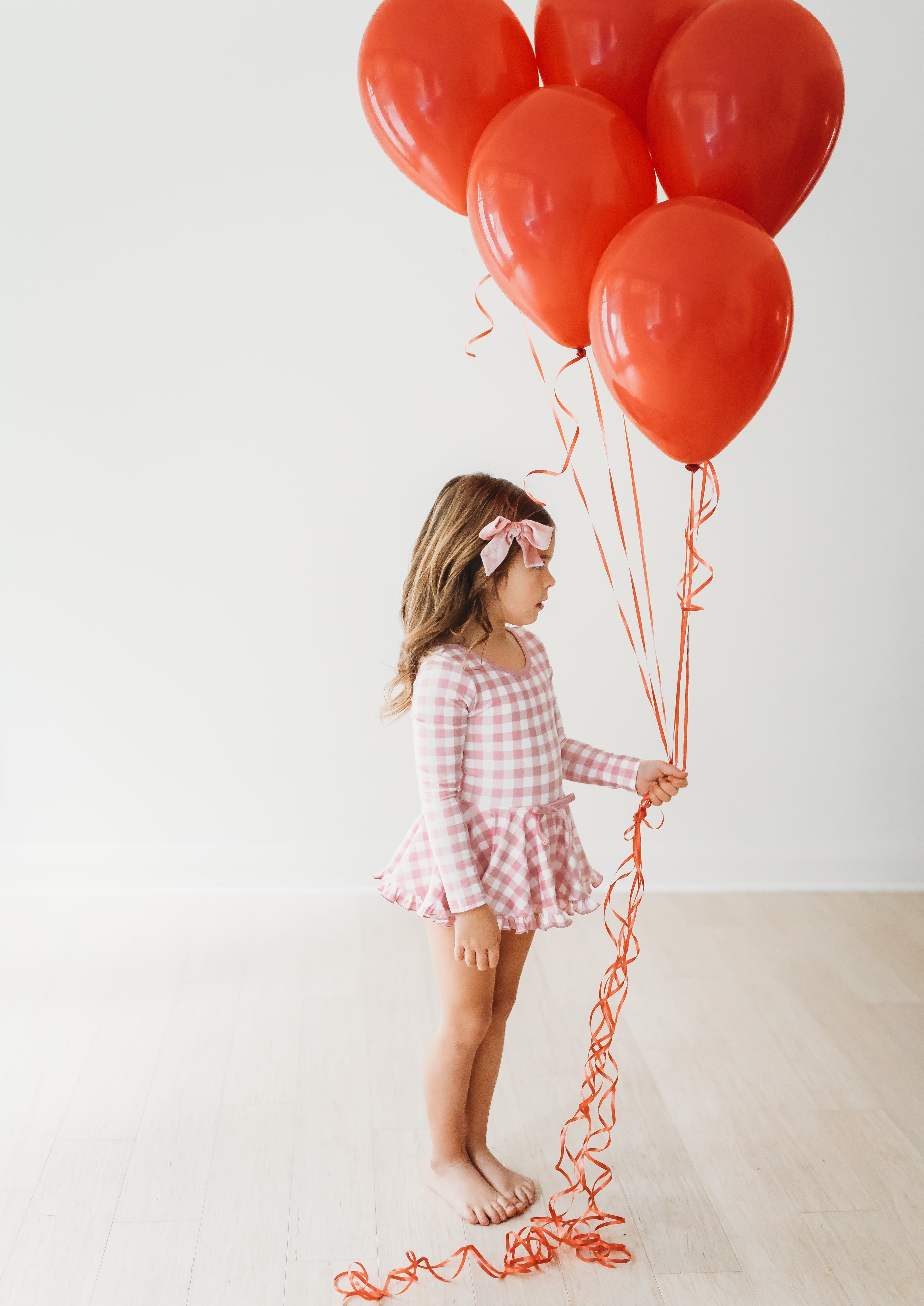 Farrah Leotard - Blush Gingham (Final Sale)