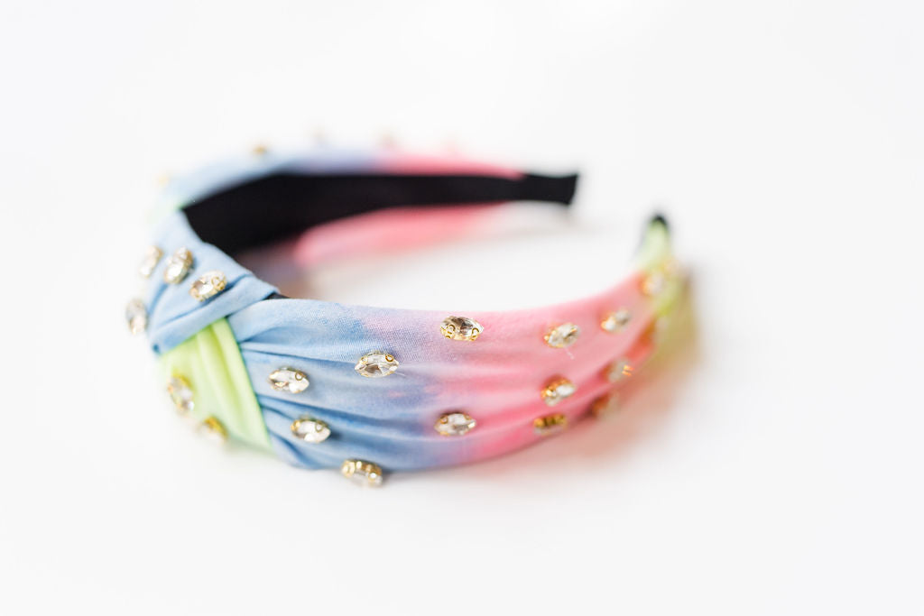 Tie Dye Rhinestone Knot Headband - Daydream