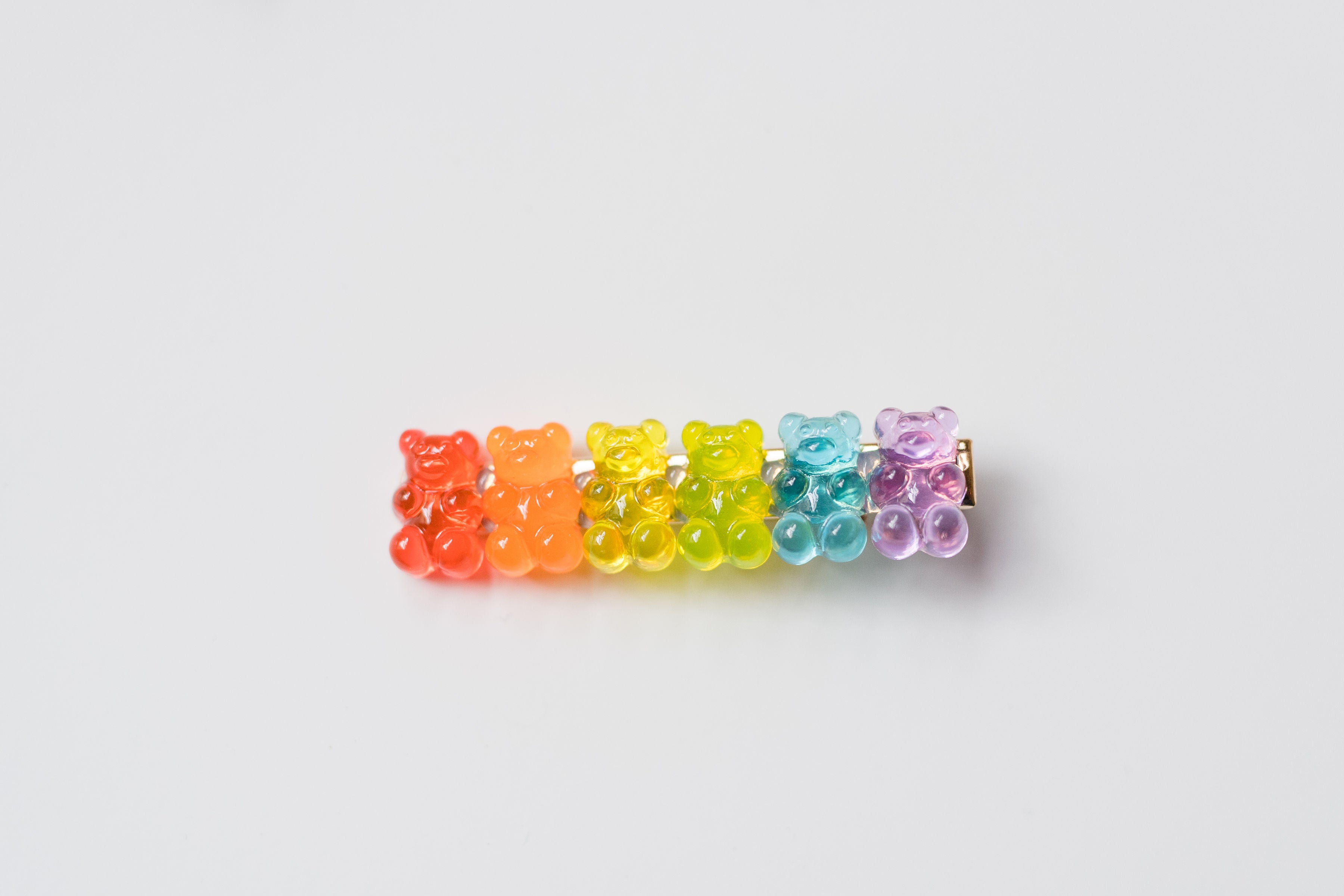 Hair Clip Set - Rainbow Gummy Bear