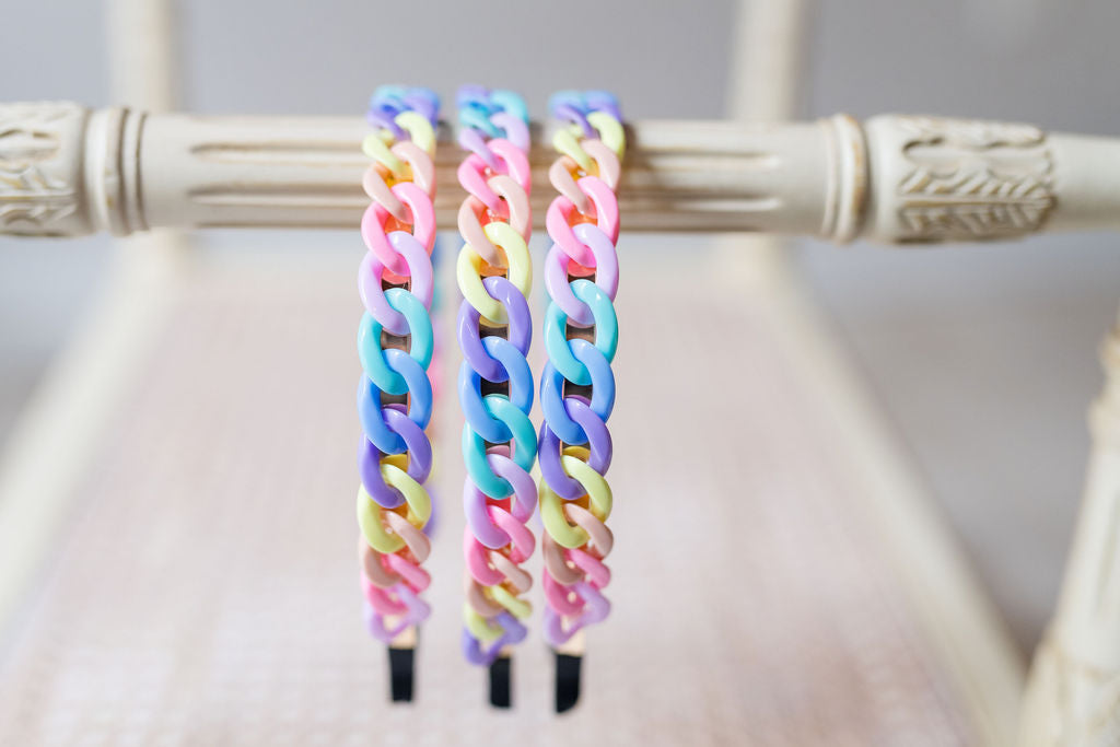 Glam Chain Headband - Solid Rainbow