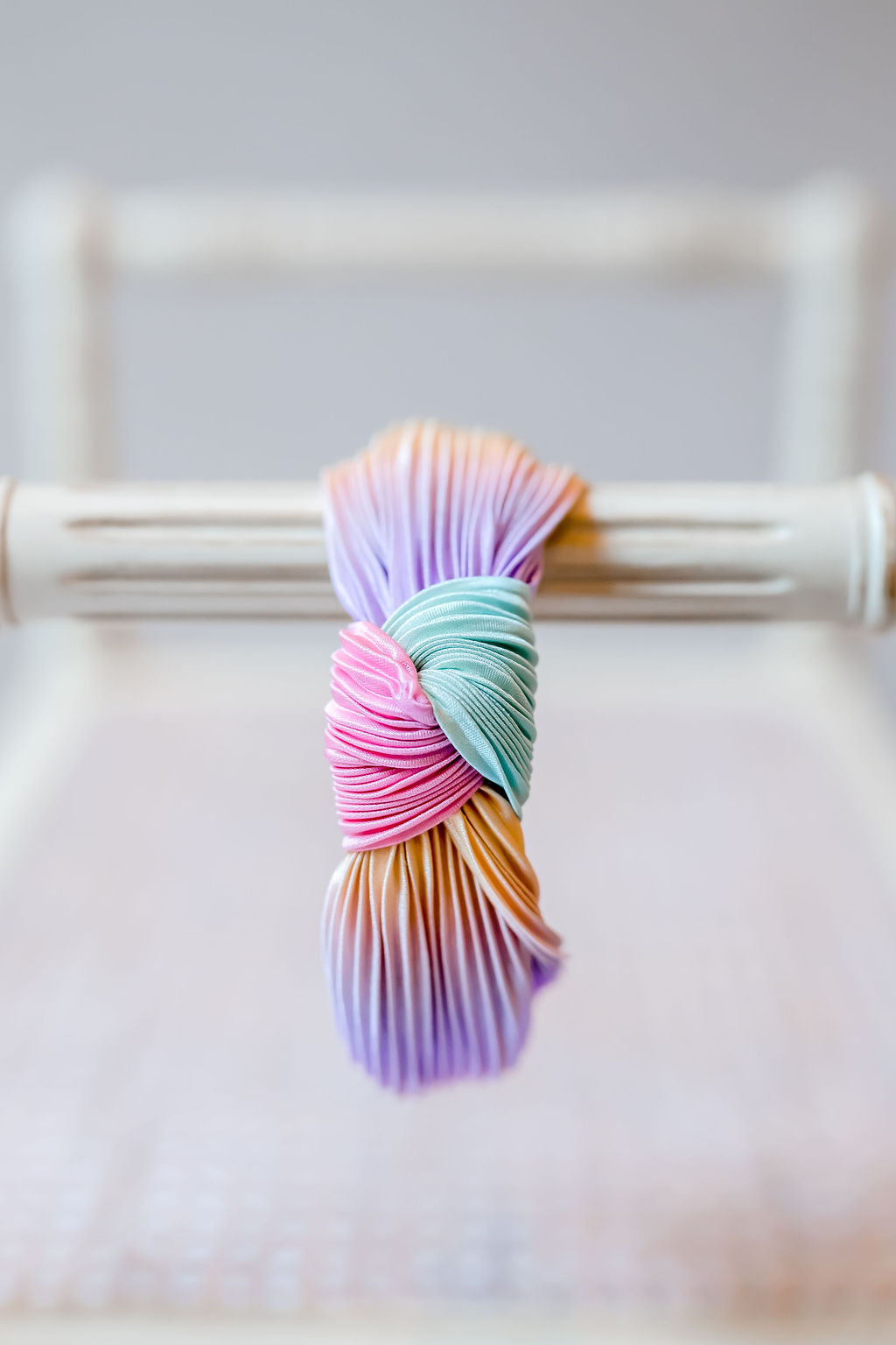 Pleated Ombre Knot Headband - Rainbow – Cheeky Plum display picture 1