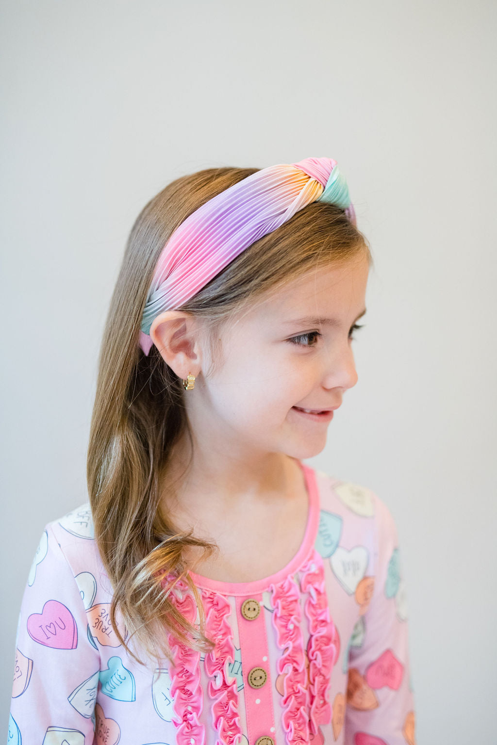 Pleated Ombre Knot Headband - Rainbow