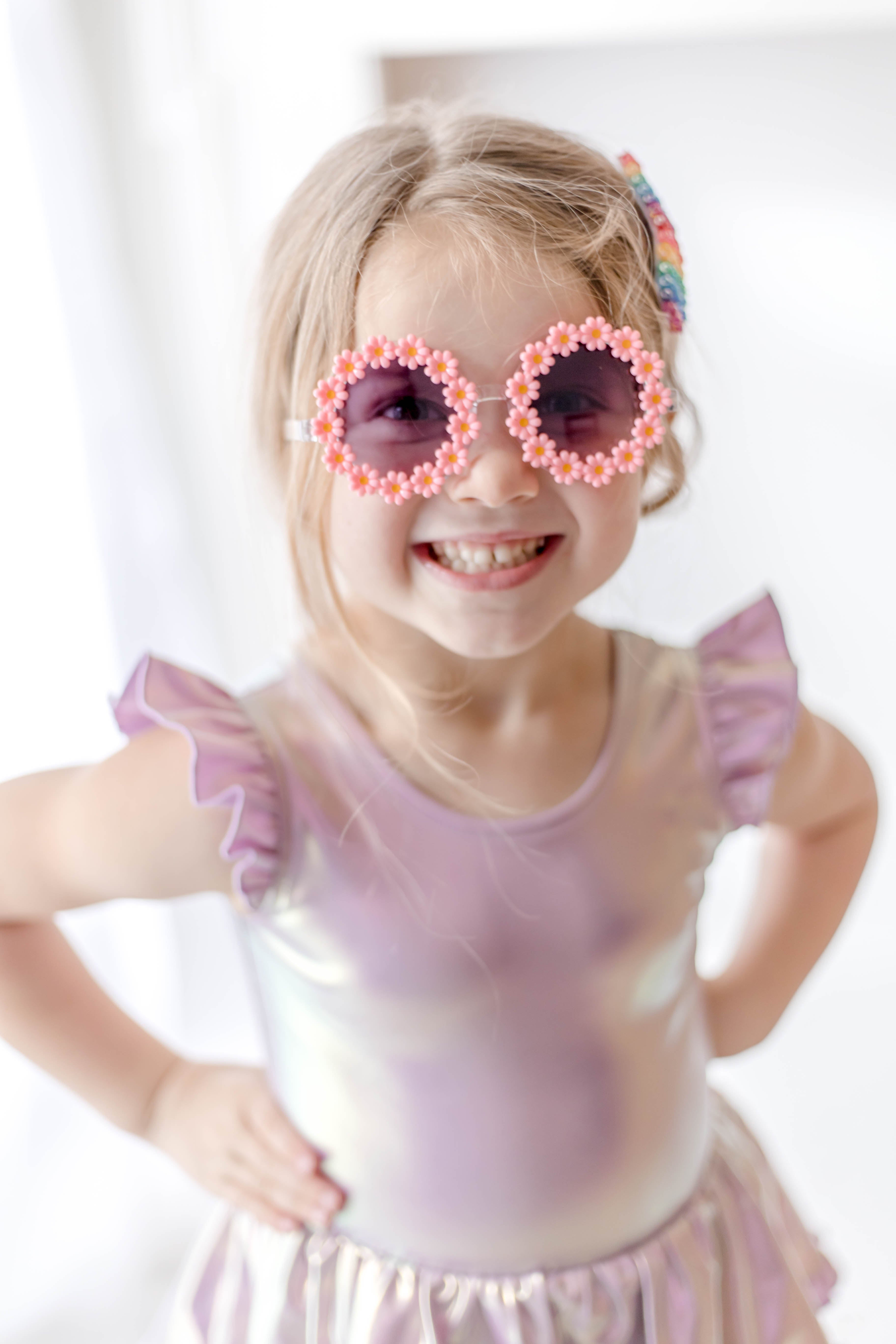 Retro Daisy Sunglasses - Pink