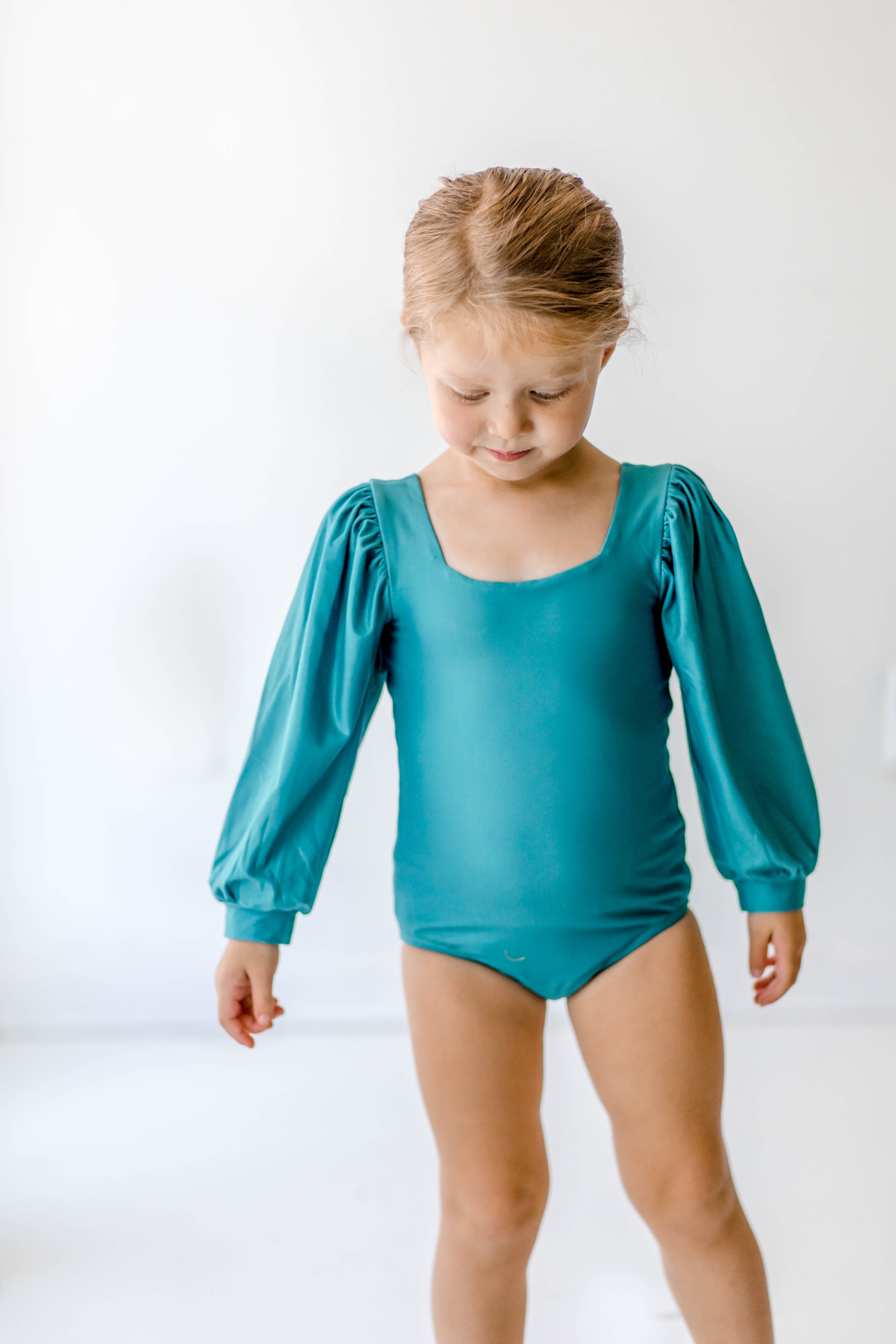 Puff Sleeve Leotard - Peacock