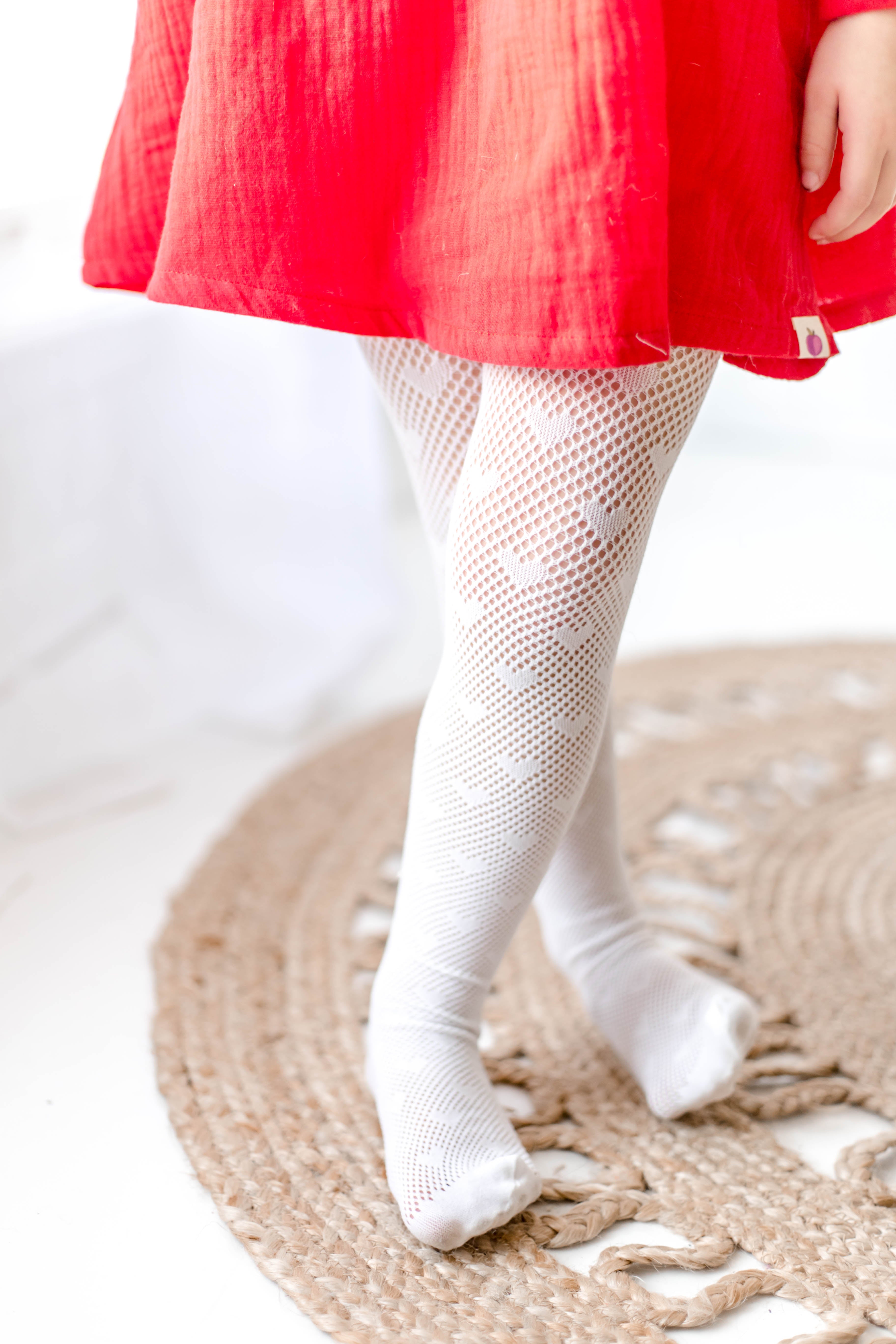 Heart Tights - Pure White