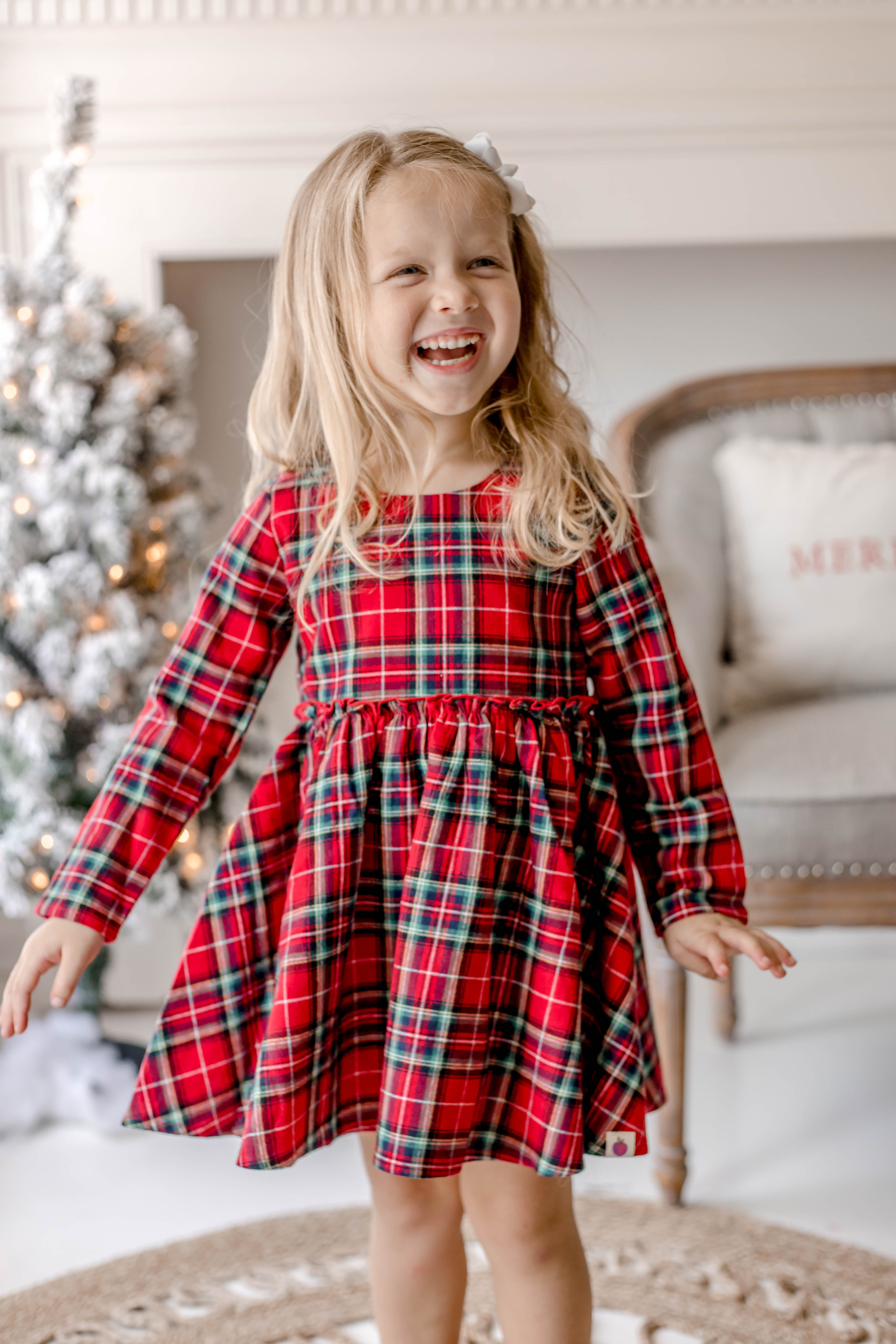 Penelope Flannel Dress - Cranberry Tartan