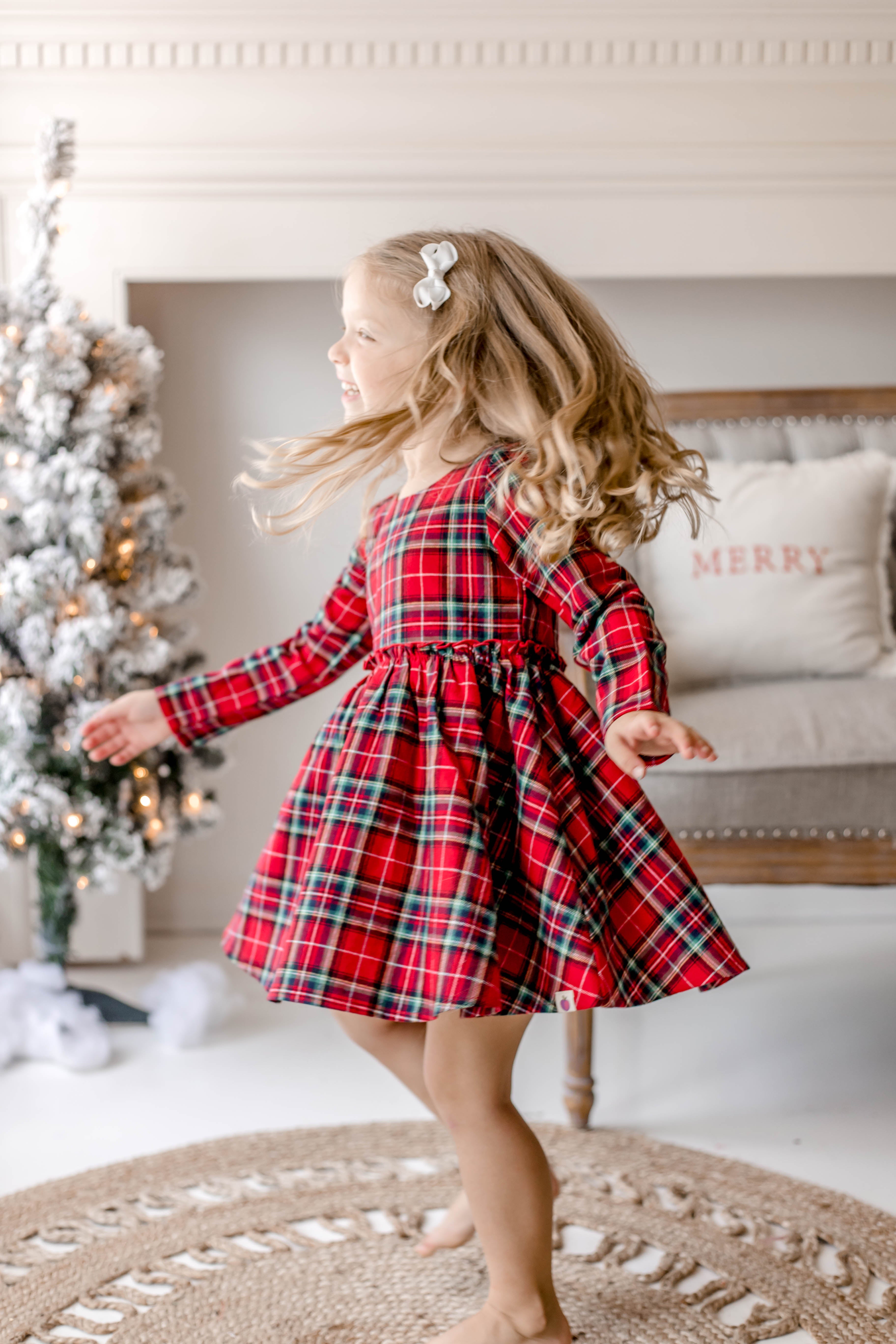 Penelope Flannel Dress - Cranberry Tartan