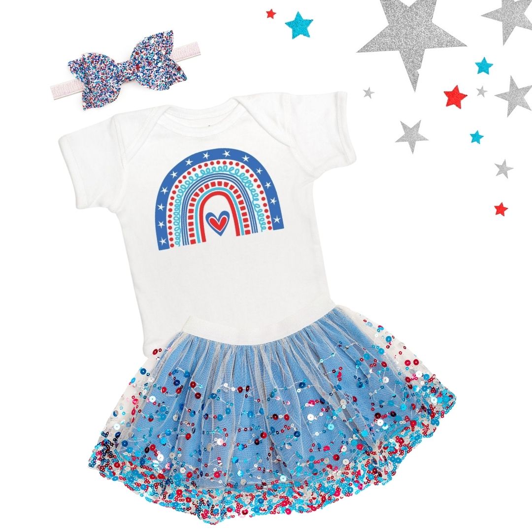 Sweet Wink Shirt - Patriotic Rainbow