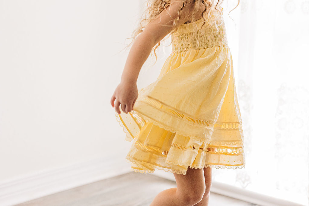 Ura Clip Dot Dress - Safron