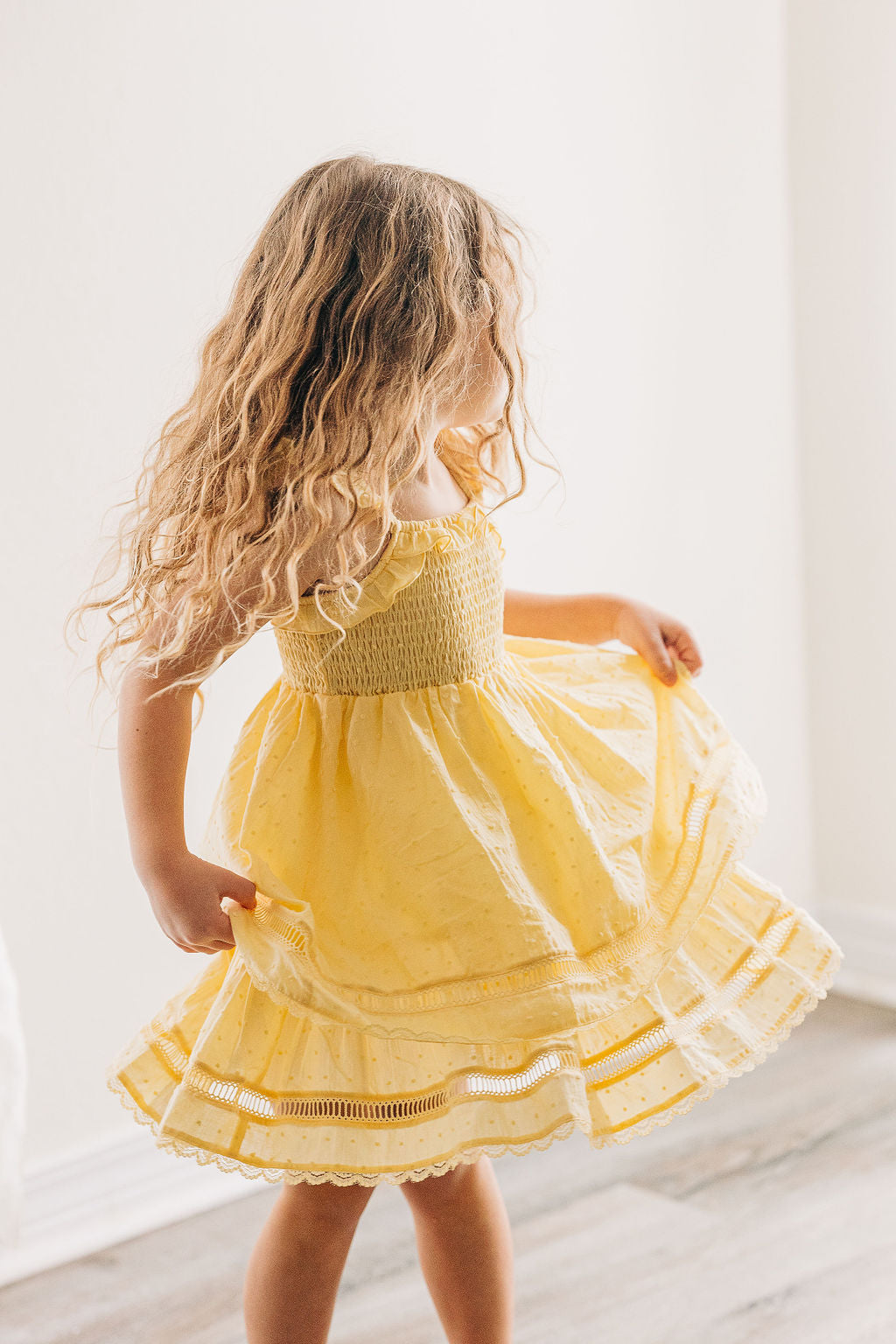 Ura Clip Dot Dress - Safron