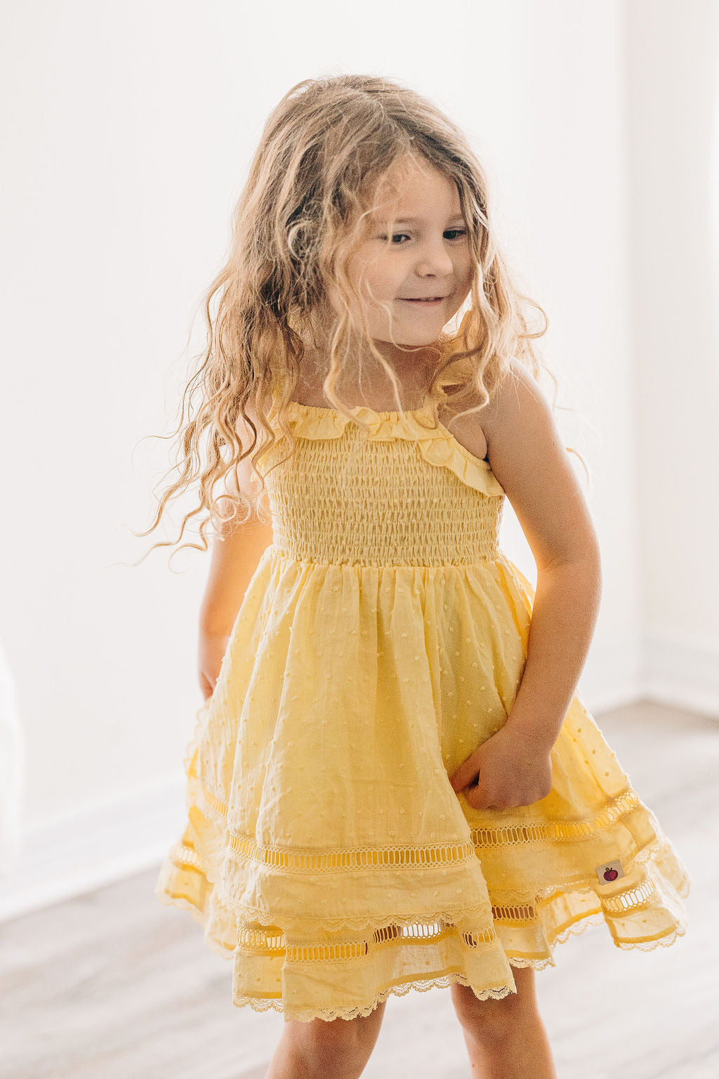 Ura Clip Dot Dress - Safron
