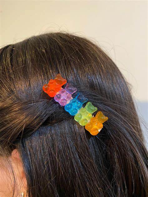 Hair Clip Set - Rainbow Gummy Bear