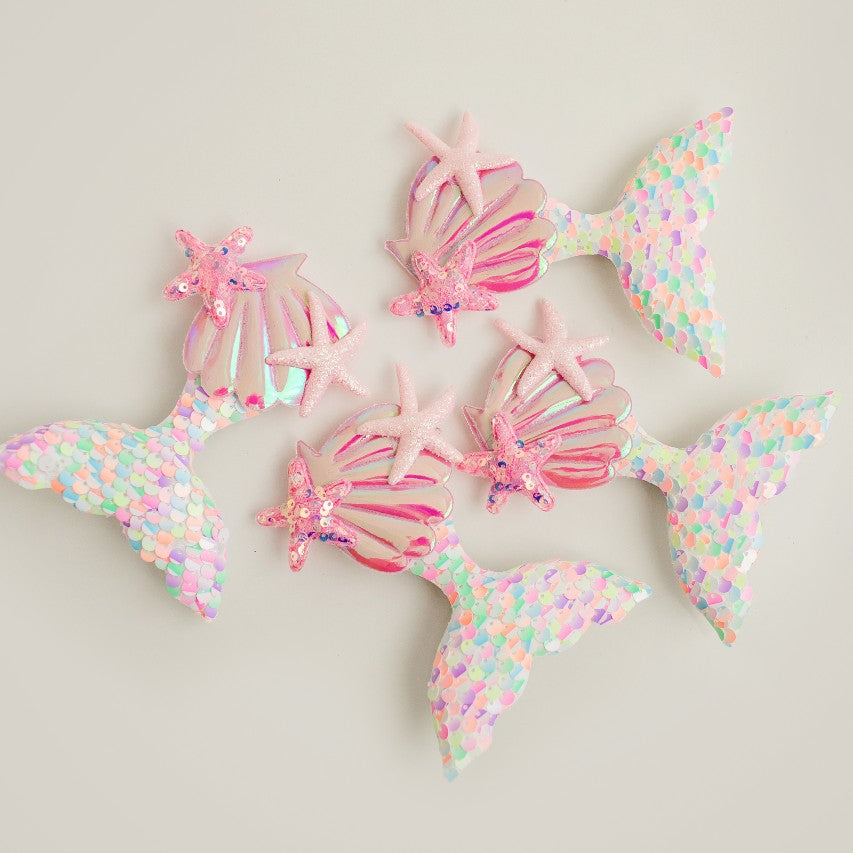 Sequin Hair Clip - Pink Mermaid Tail