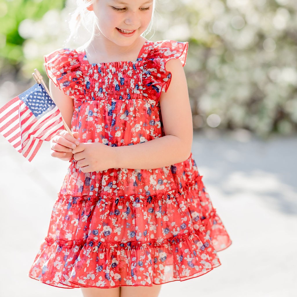 Brielle Shimmer Dress - Apple Pie