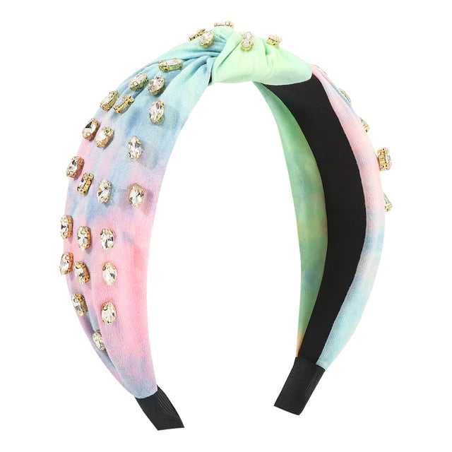 Tie Dye Rhinestone Knot Headband - Daydream
