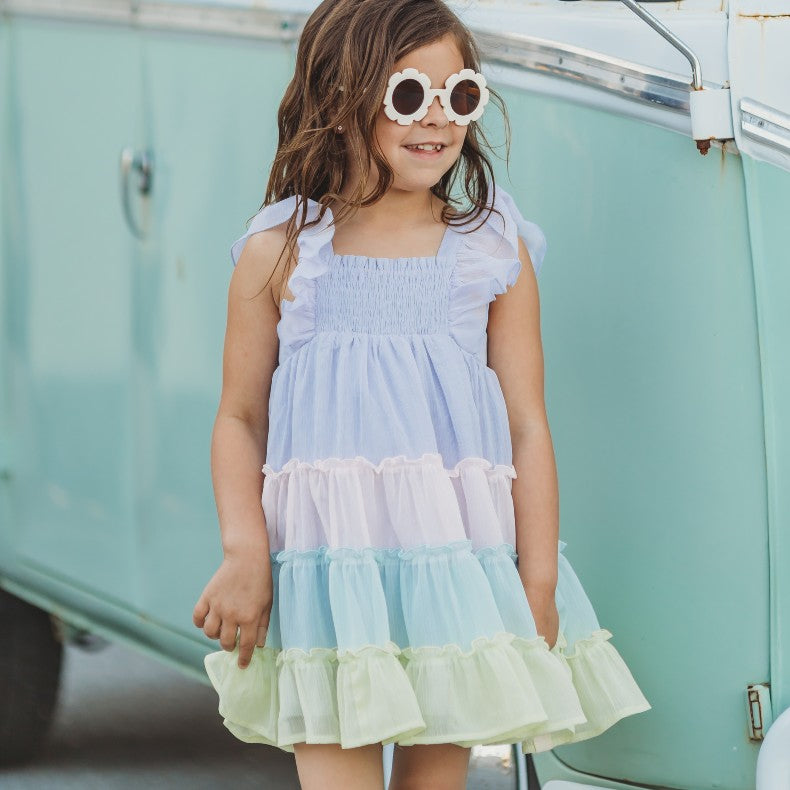 Brielle Shimmer Dress - Pastel Dreams