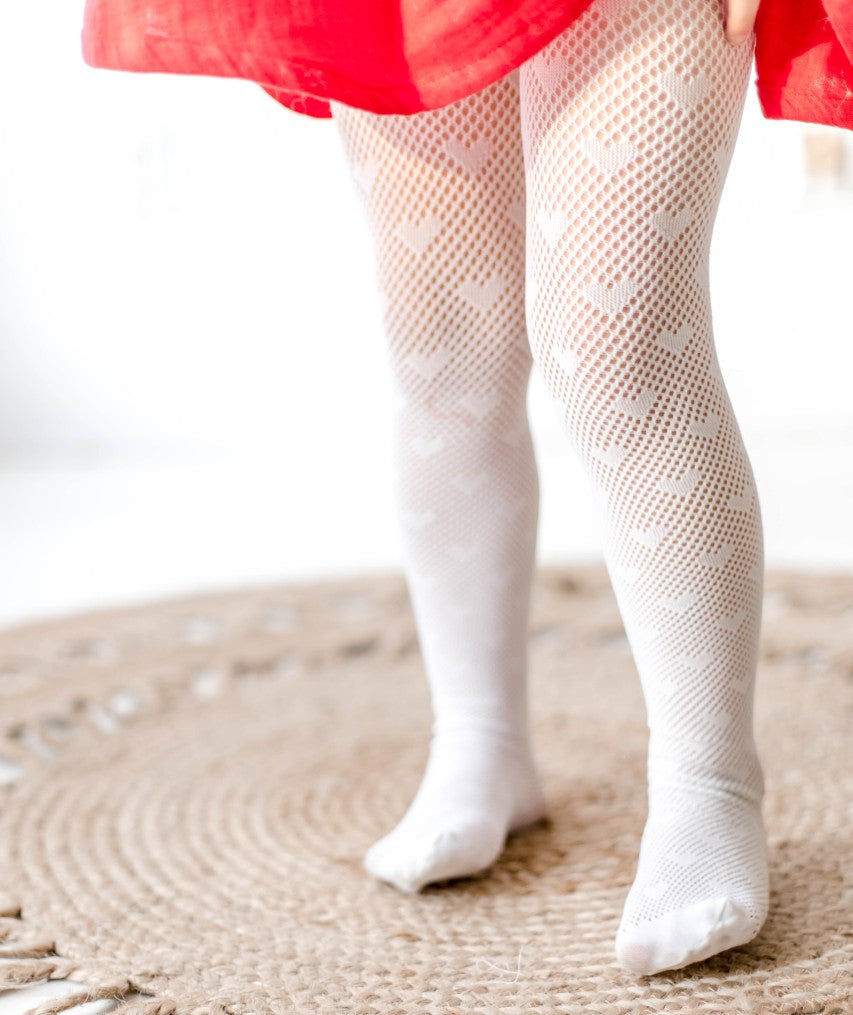 Heart Tights - Pure White