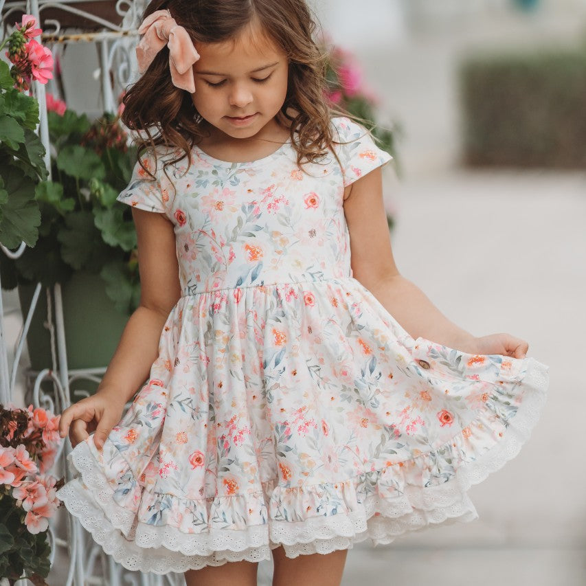 Myra Knit Dress - Sweet As A Peach 2T