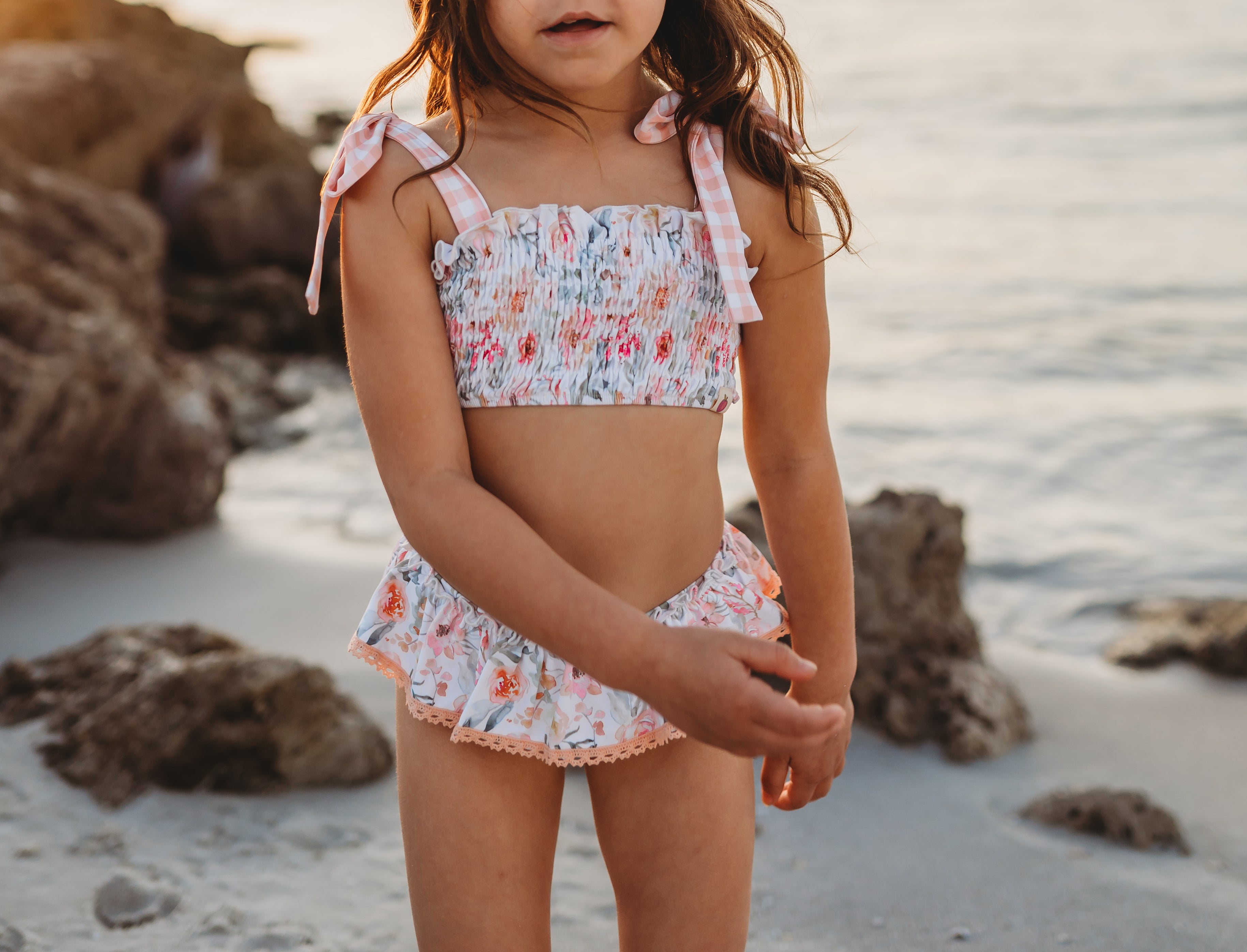 Waverly Shirred Swimsuit - Sweet as a Peach